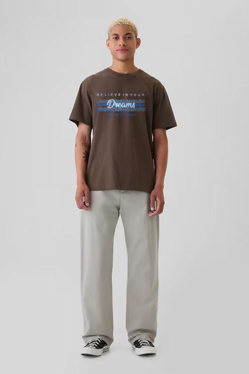 TWARE BROWN PRINTED T SHIRT